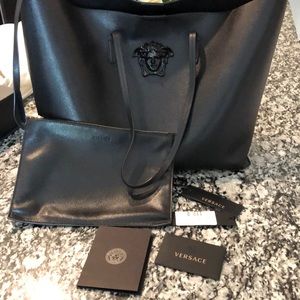 Versace Saffiano Palazzo Medusa Tote